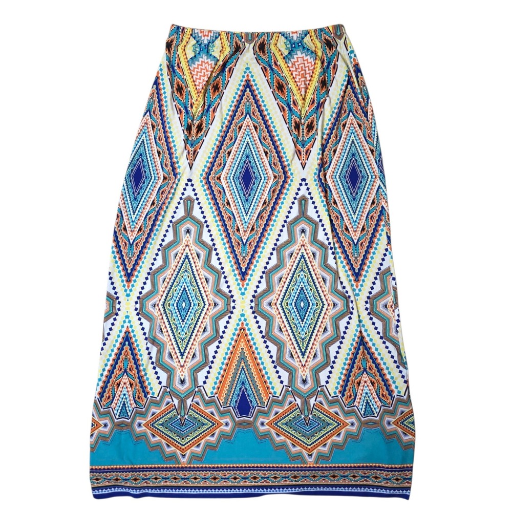 Cato Maxi Skirt Womens Colorful Diamond Boho Bohemian Pattern Size L